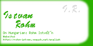 istvan rohm business card